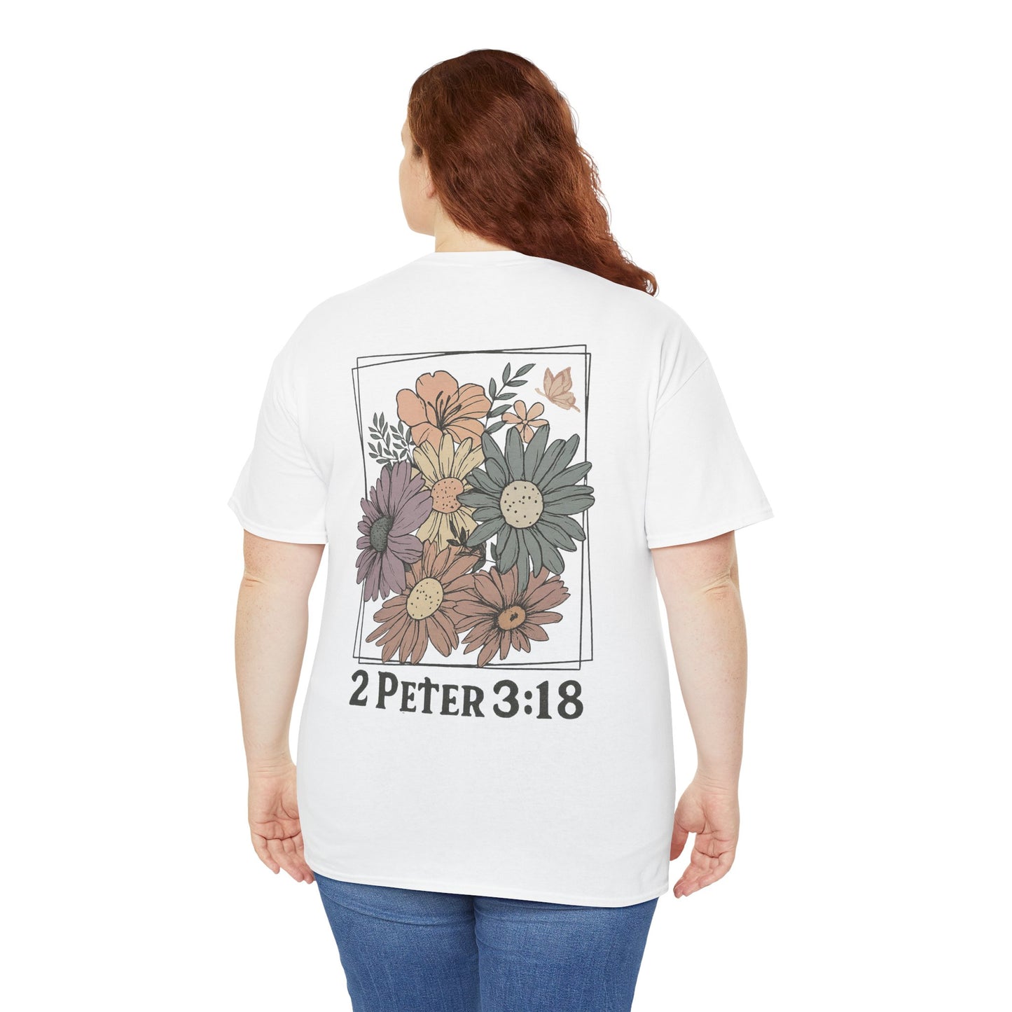 Grow in Grace Floral Scripture Tee – 2 Peter 3:18