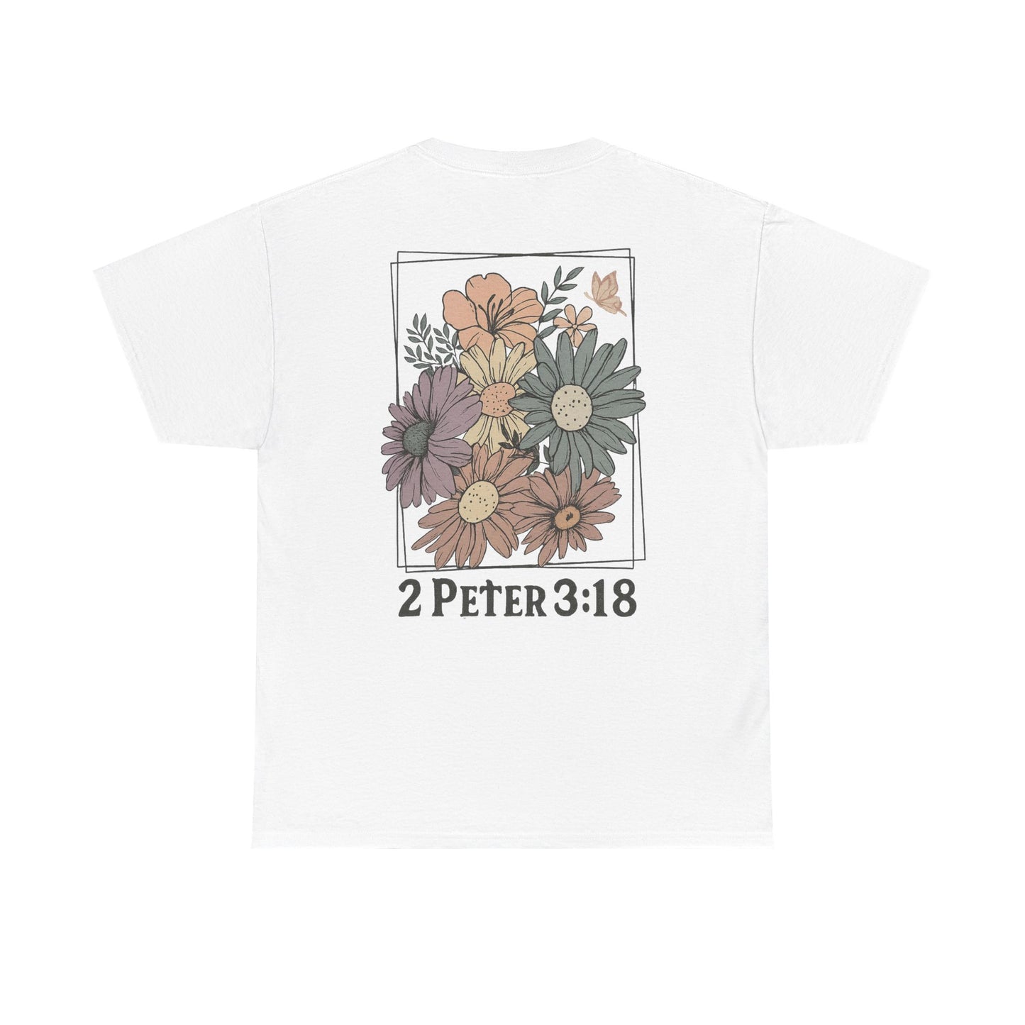 Grow in Grace Floral Scripture Tee – 2 Peter 3:18