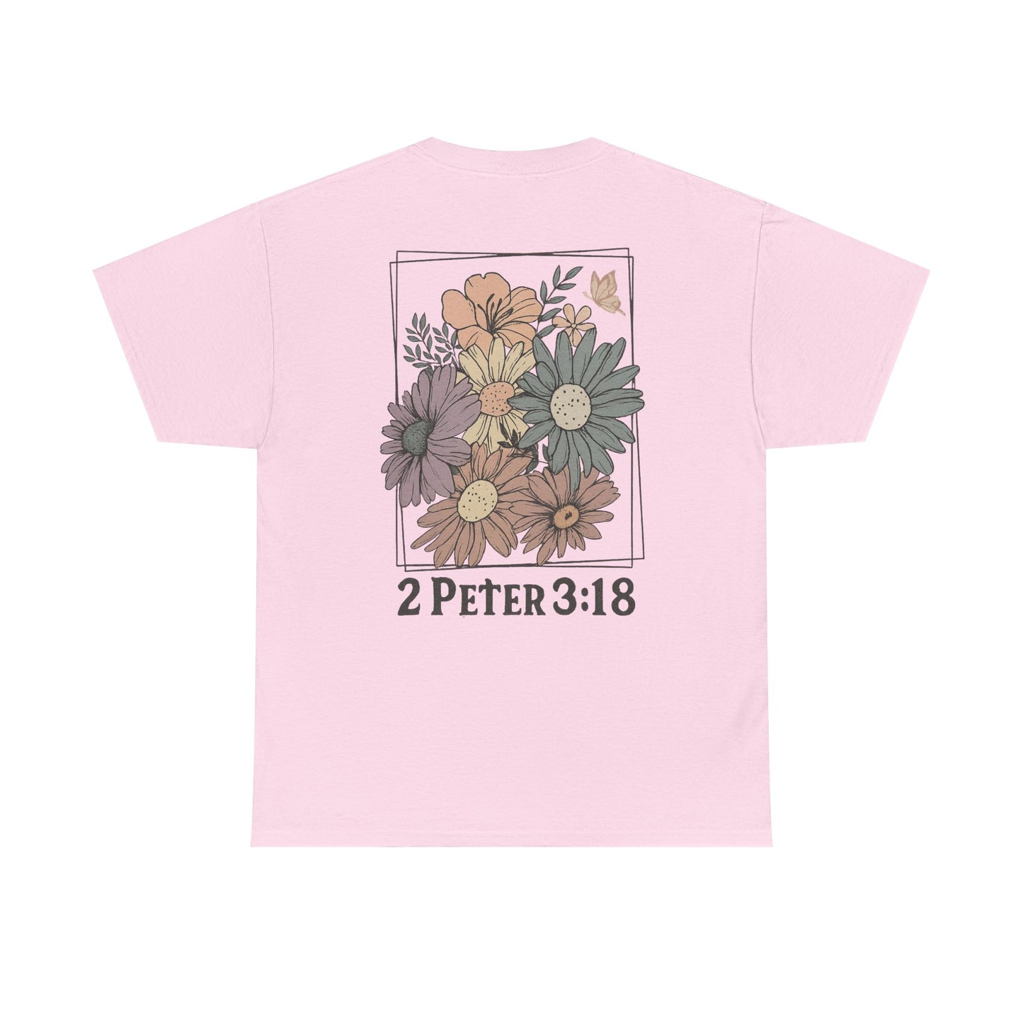Grow in Grace Floral Scripture Tee – 2 Peter 3:18