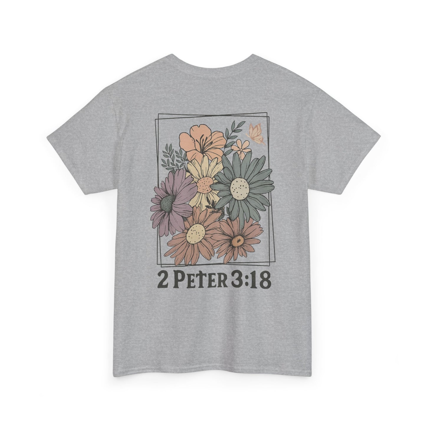 Grow in Grace Floral Scripture Tee – 2 Peter 3:18