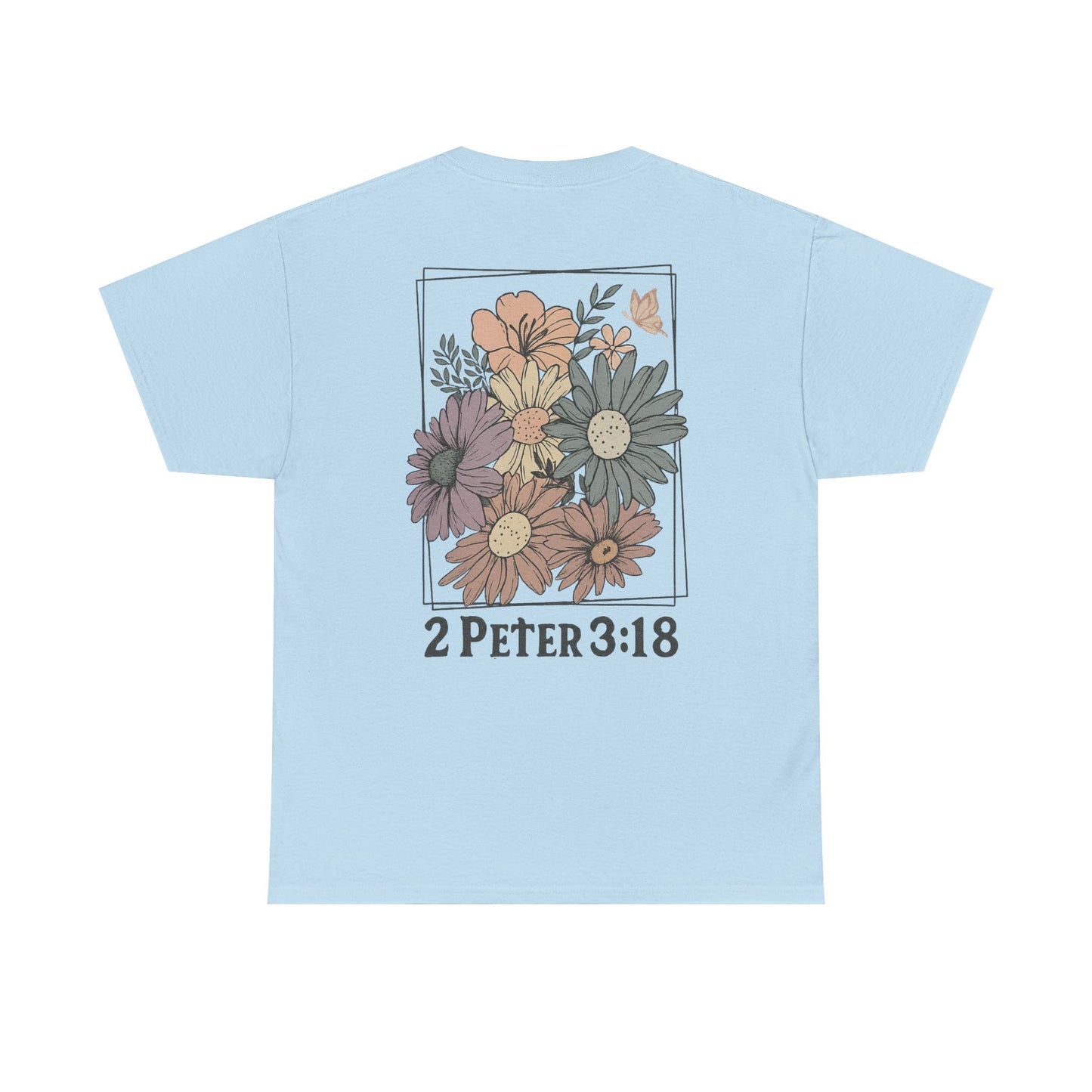 Grow in Grace Floral Scripture Tee – 2 Peter 3:18