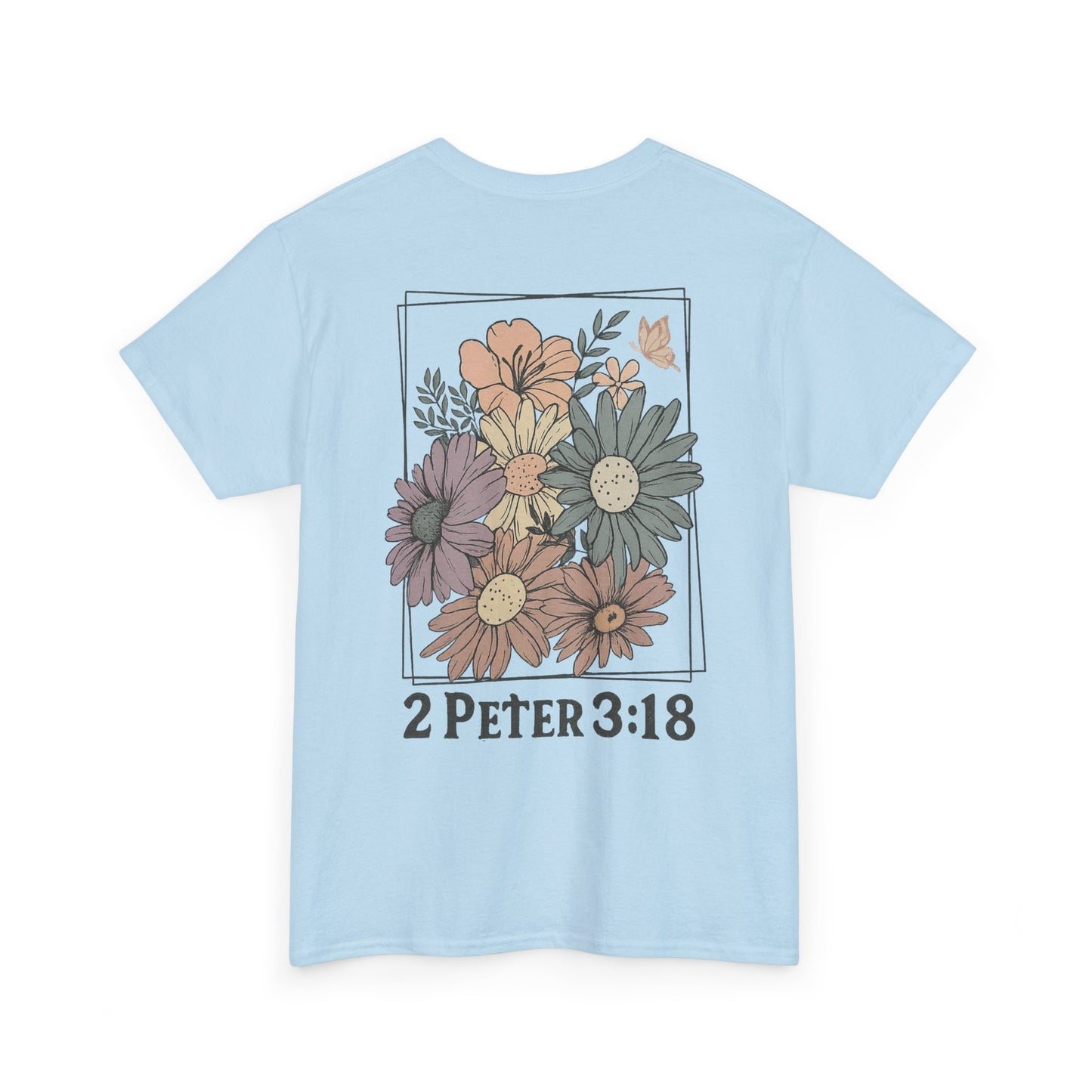 Grow in Grace Floral Scripture Tee – 2 Peter 3:18