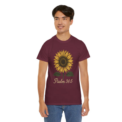Sunflower Psalm 34:5 Unisex Tee