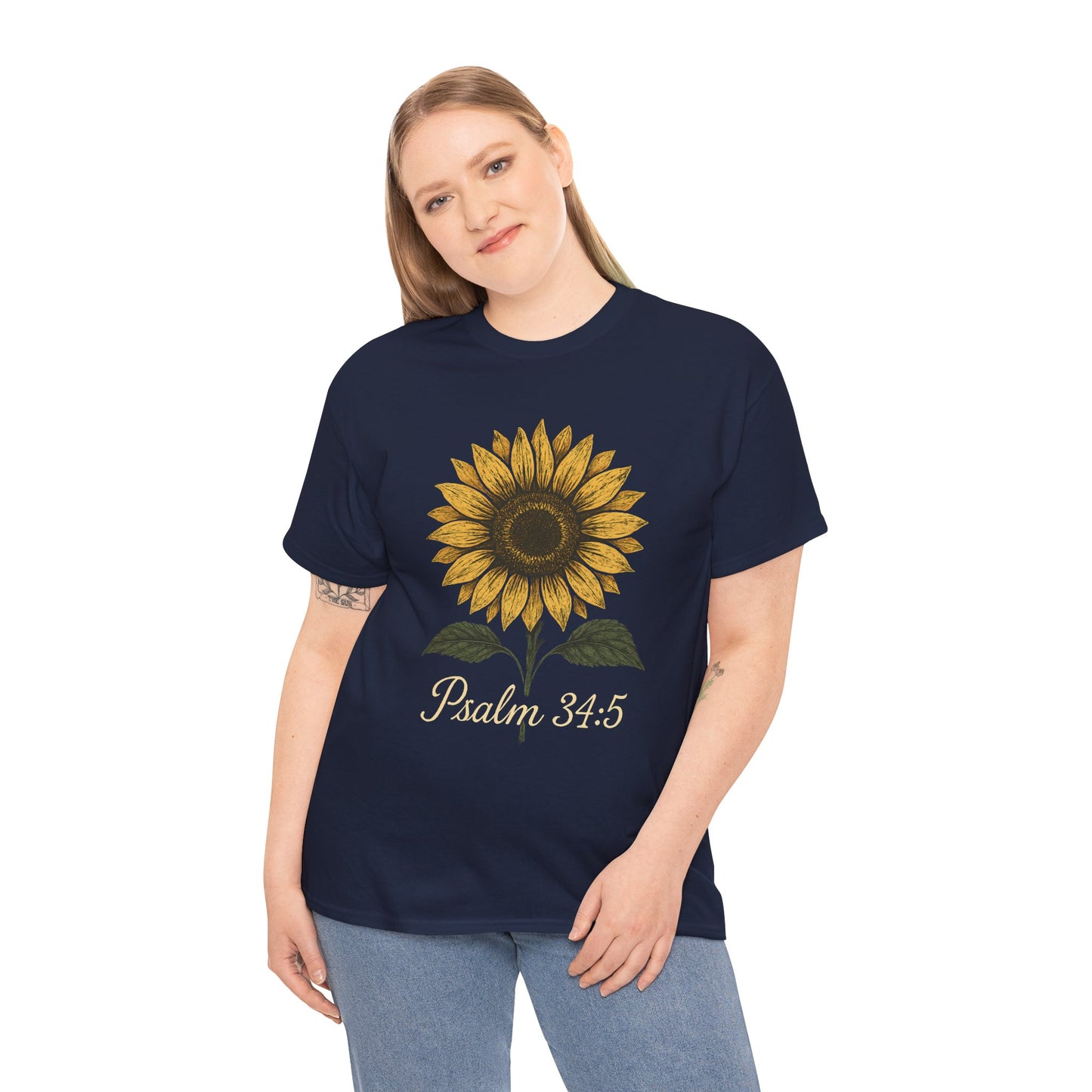 Sunflower Psalm 34:5 Unisex Tee