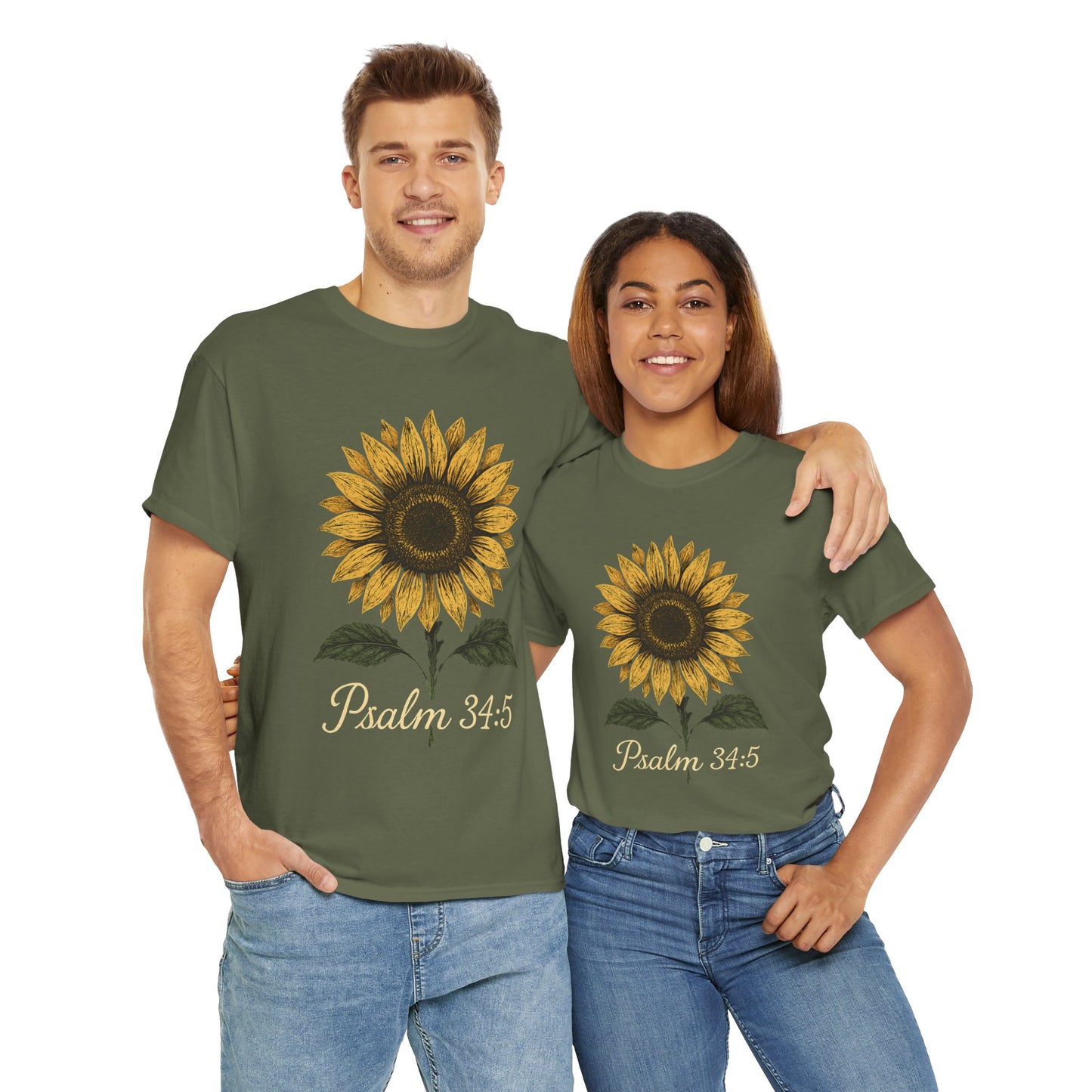 Sunflower Psalm 34:5 Unisex Tee