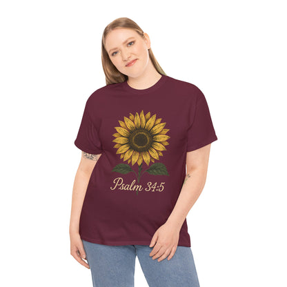 Sunflower Psalm 34:5 Unisex Tee