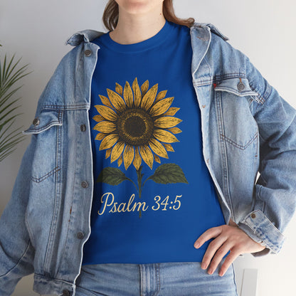 Sunflower Psalm 34:5 Unisex Tee