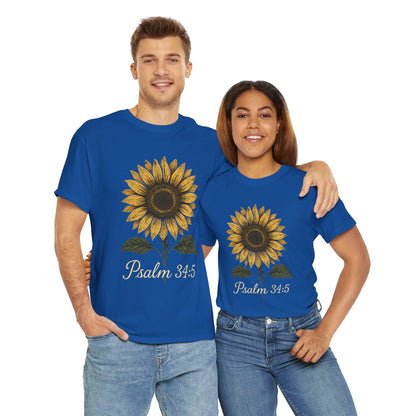Sunflower Psalm 34:5 Unisex Tee