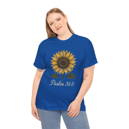 Sunflower Psalm 34:5 Unisex Tee