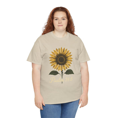 Sunflower Psalm 34:5 Unisex Tee