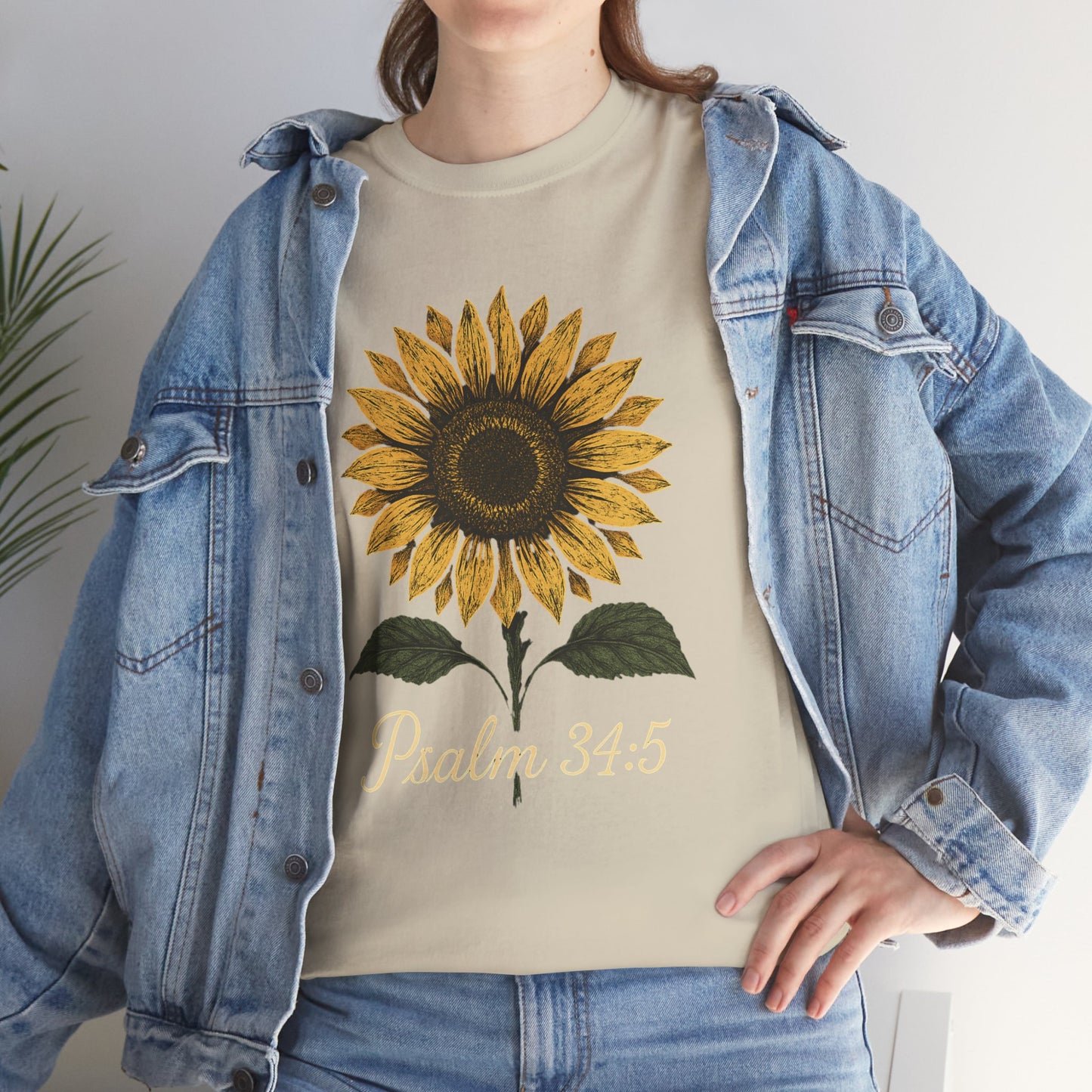 Sunflower Psalm 34:5 Unisex Tee