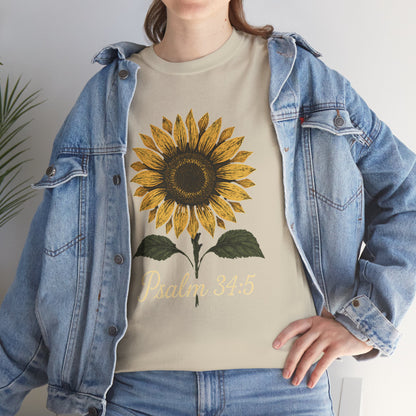 Sunflower Psalm 34:5 Unisex Tee