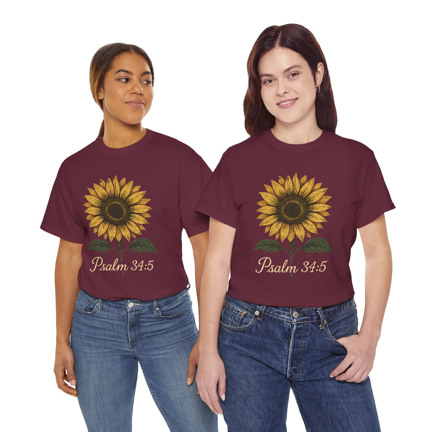 Sunflower Psalm 34:5 Unisex Tee