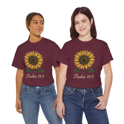 Sunflower Psalm 34:5 Unisex Tee