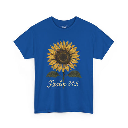 Sunflower Psalm 34:5 Unisex Tee