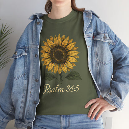 Sunflower Psalm 34:5 Unisex Tee