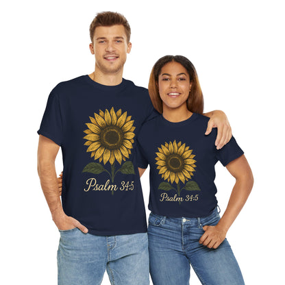 Sunflower Psalm 34:5 Unisex Tee