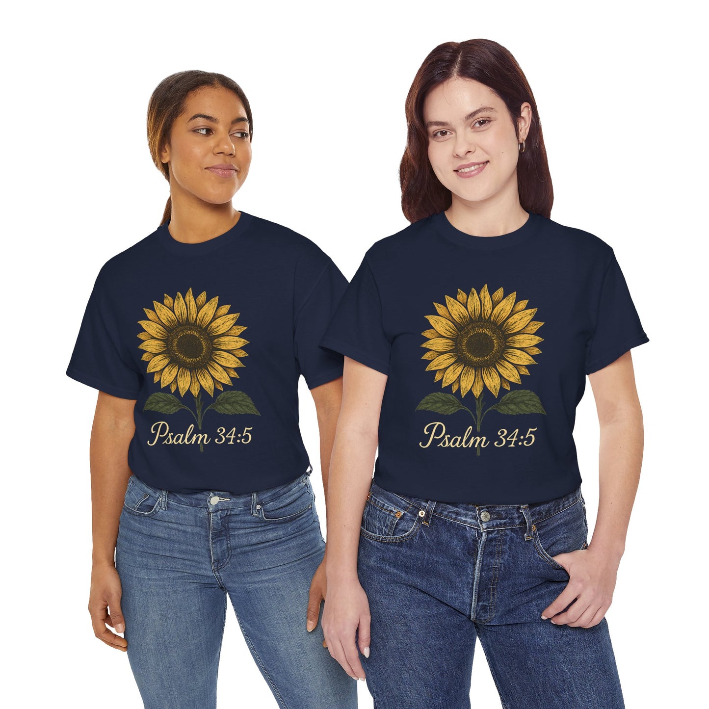 Sunflower Psalm 34:5 Unisex Tee