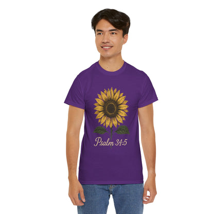 Sunflower Psalm 34:5 Unisex Tee