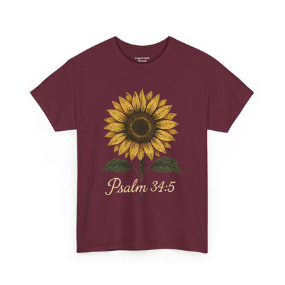 Sunflower Psalm 34:5 Unisex Tee