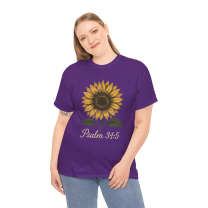 Sunflower Psalm 34:5 Unisex Tee