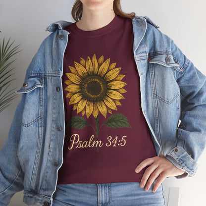 Sunflower Psalm 34:5 Unisex Tee
