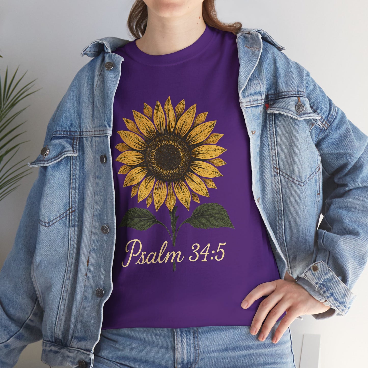 Sunflower Psalm 34:5 Unisex Tee