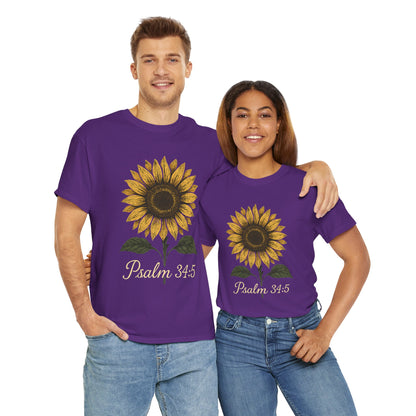 Sunflower Psalm 34:5 Unisex Tee