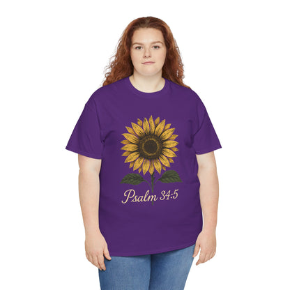 Sunflower Psalm 34:5 Unisex Tee