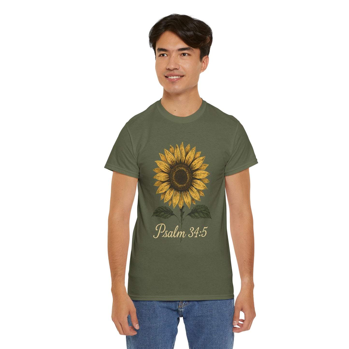 Sunflower Psalm 34:5 Unisex Tee