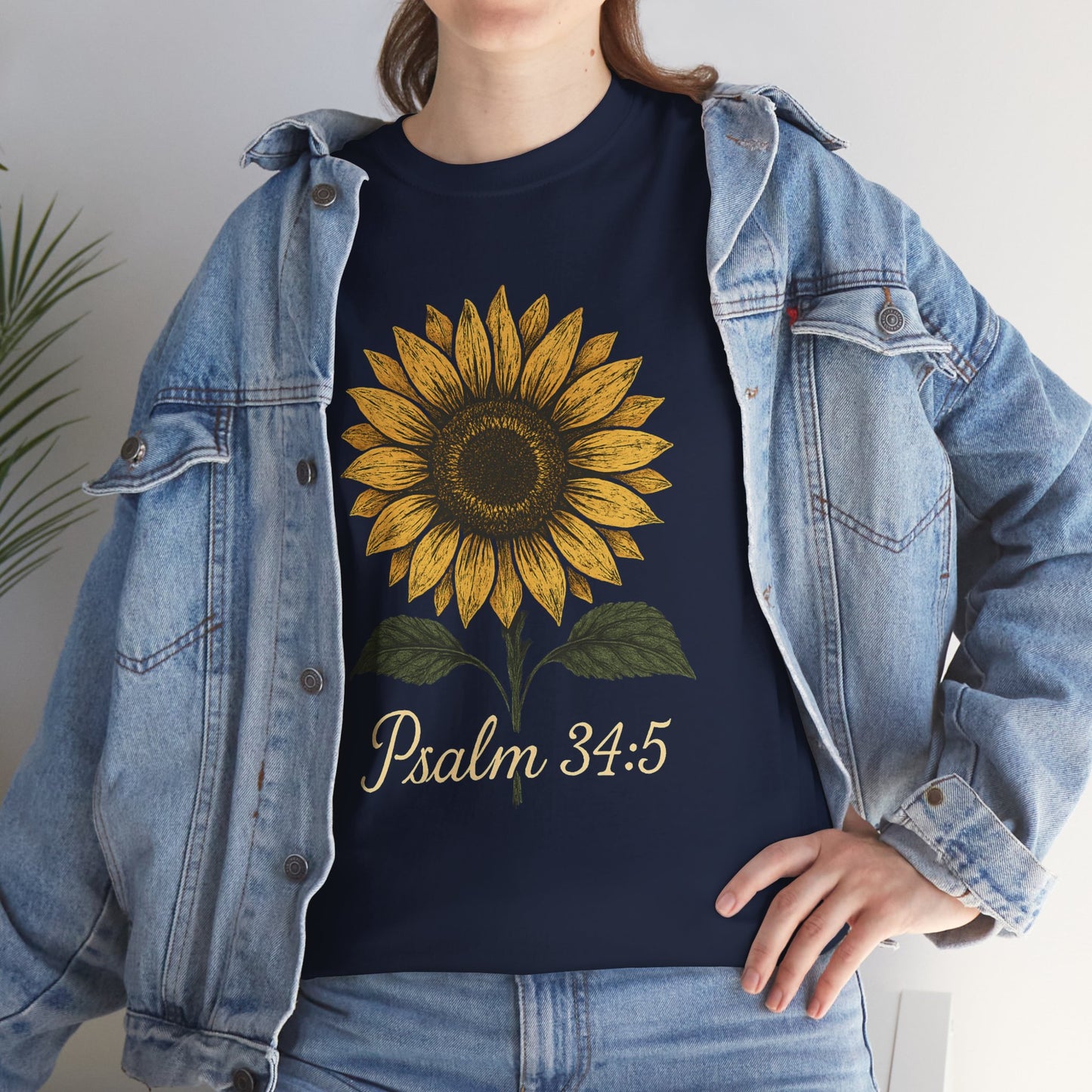 Sunflower Psalm 34:5 Unisex Tee