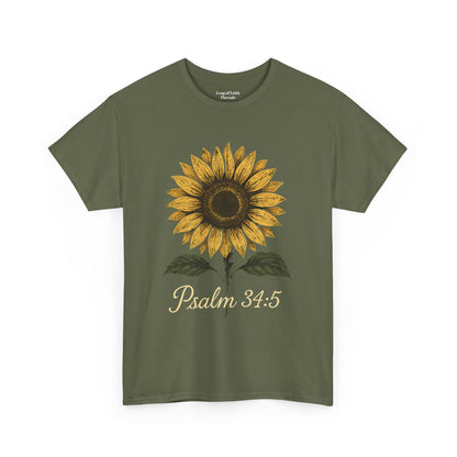 Sunflower Psalm 34:5 Unisex Tee