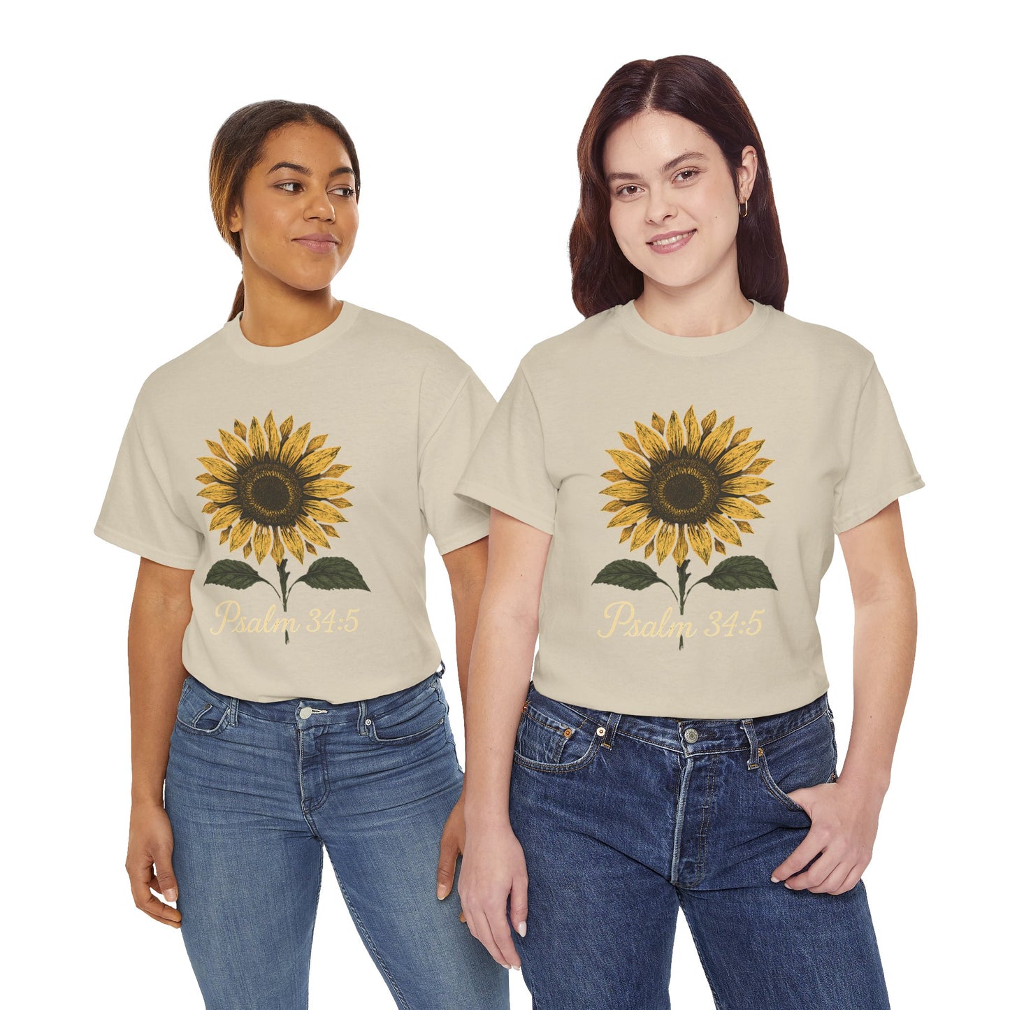 Sunflower Psalm 34:5 Unisex Tee