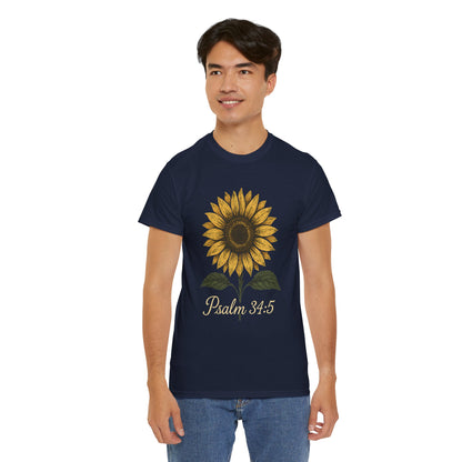 Sunflower Psalm 34:5 Unisex Tee