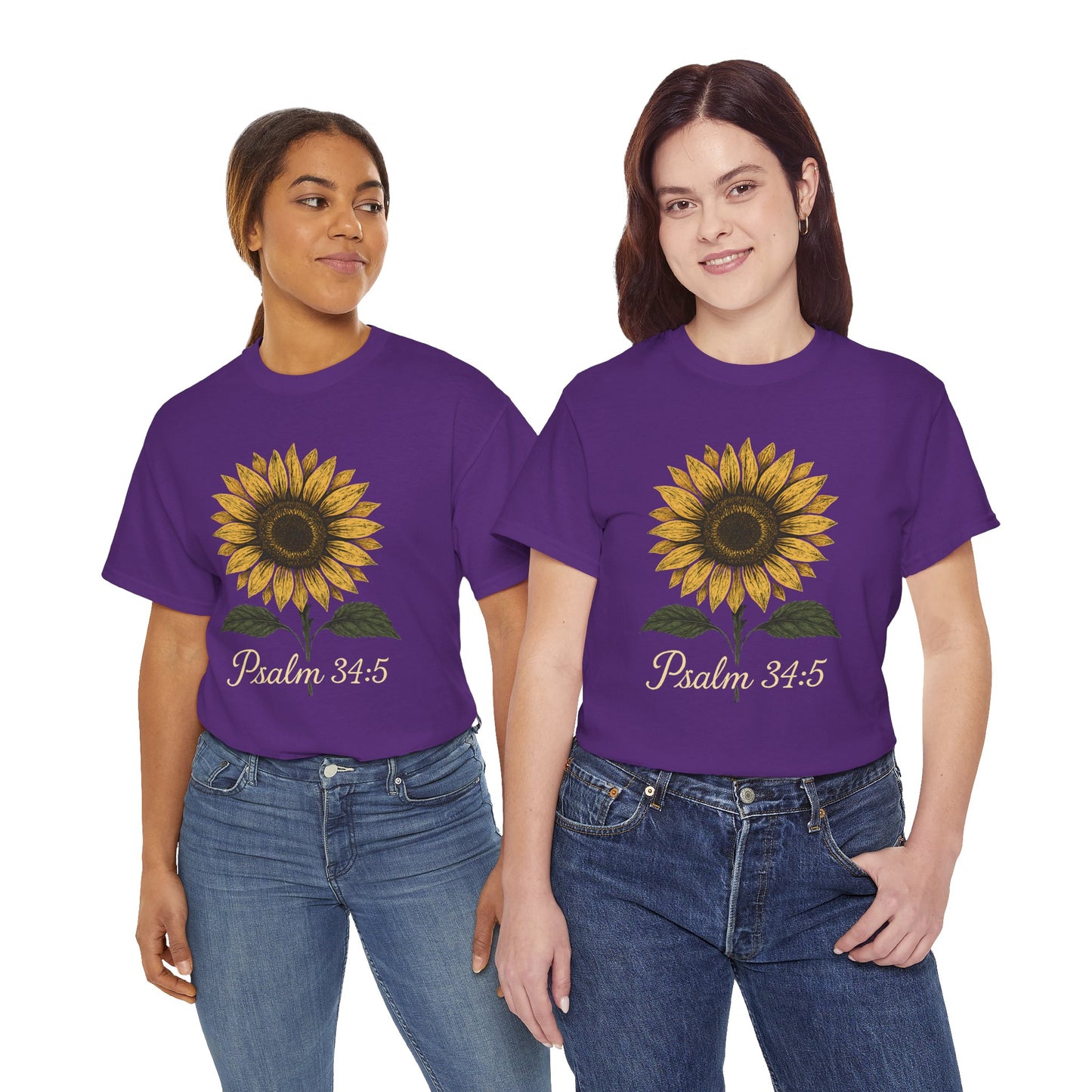 Sunflower Psalm 34:5 Unisex Tee