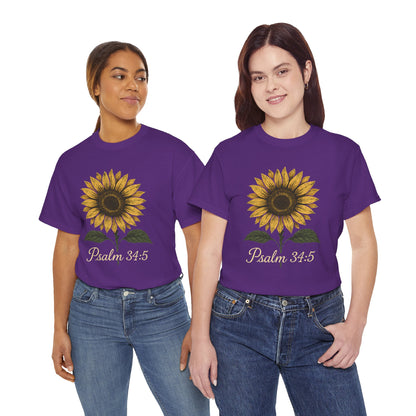 Sunflower Psalm 34:5 Unisex Tee