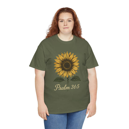 Sunflower Psalm 34:5 Unisex Tee