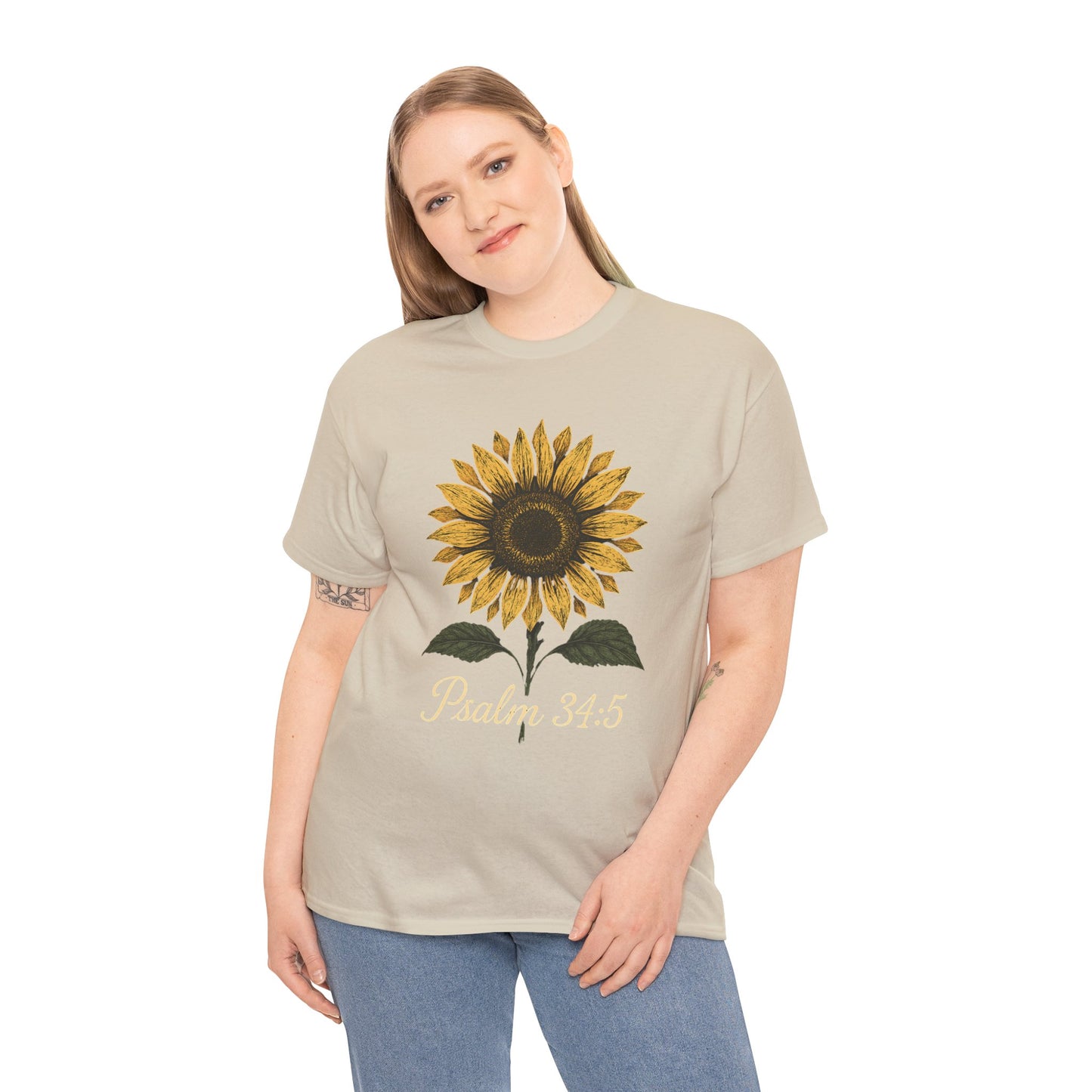 Sunflower Psalm 34:5 Unisex Tee
